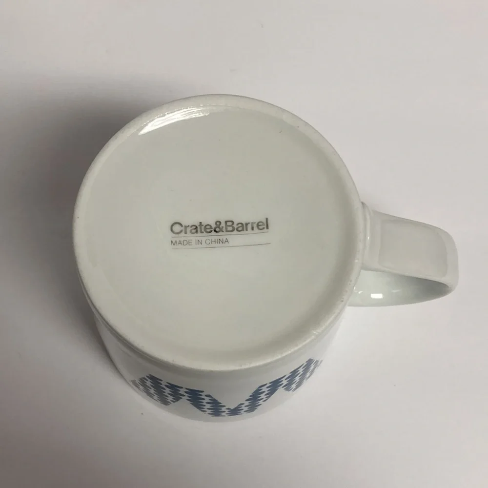 Crate&Barrel Monogram Letter W Coffee Mug